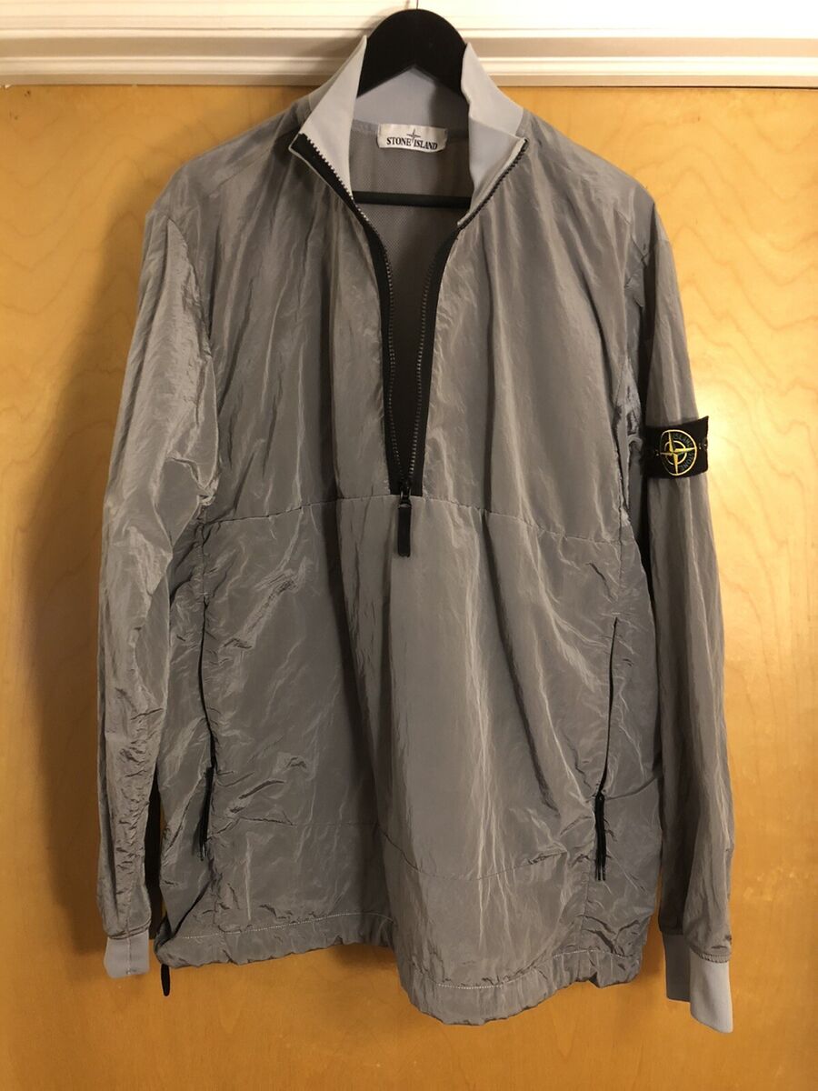 Stone Island Nylon Metal Half Zip Jacket Size XL Silver Stone Island Nylon Metal Half Zip Jacket Size XL Silver