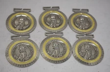 Victory Torch Dual Plated Diecast Medal 3" Silver & Gold Medal Lot of 6