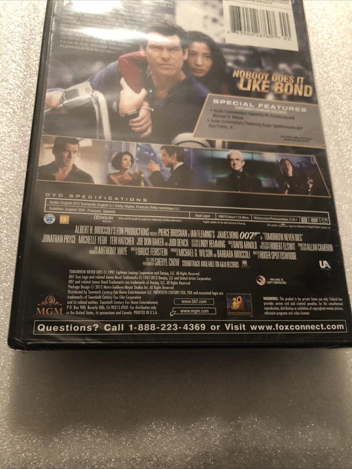 Tomorrow Never Dies Pierce Brosnan James Bond 007 DVD ¡NUEVO! ¡SELLADO! Futureshoptag Foto 4 de 4