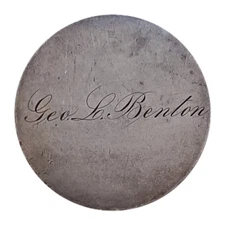 Love Token - Geo L Benton - 1834 90% Silver Capped Bust Half Dollar F VF Details
