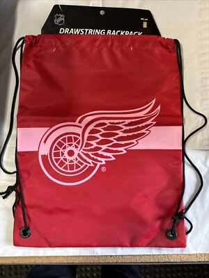 Detroit RED WINGS Drawstring Back Pack Back Sack BackPack NEW NHL FREE SHIPPING