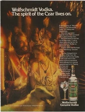 Vintage Print Ad Wolfschmidt Vodka Spirit of the Czar Lives On - Feb 1979 11"x8"