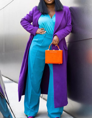 Sergio Hudson for Target purple coat long double-breasted worn only twice SMALL