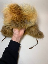 Soviet Vintage Fox Hat Ushanka Warm Winter Hat, USSR size 47-48