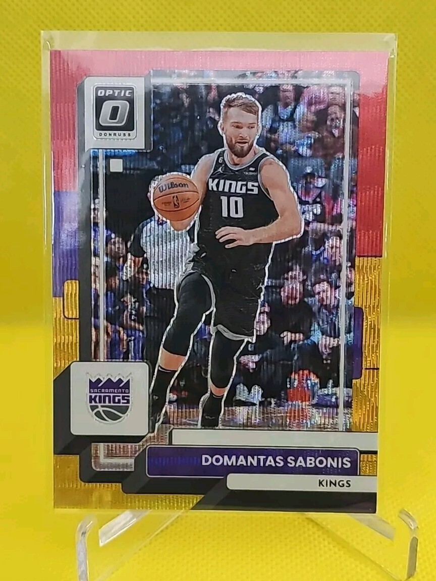 2022-23 Panini Donruss Optic Domantas Sabonis Asia Red Gold Prizm 47/99 