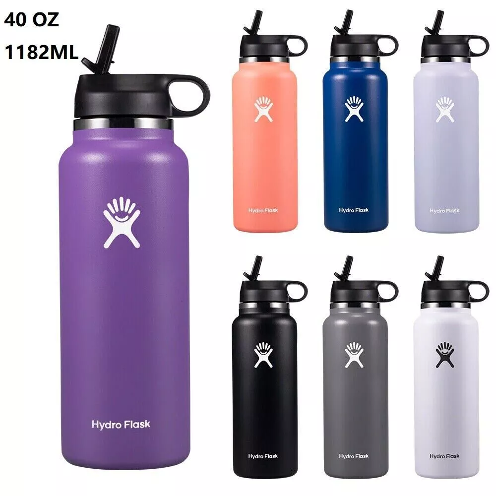 40oz Hydro Flask Water Bottle with Straw Lid Stainless Steel Vacuum Tumbler  US