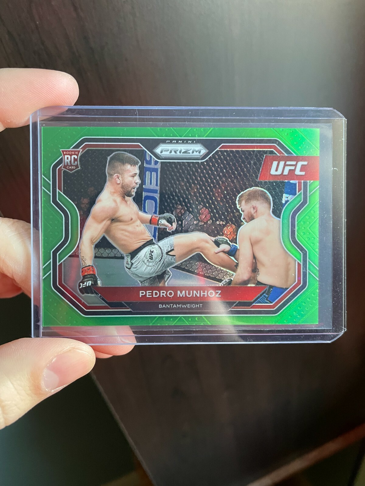 Pedro Munhoz Neon Green Prizm /75 - Rookie Card - 2021 Panini Prizm UFC #155 RC