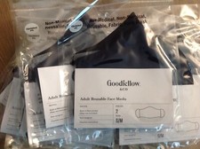 10 Masks Goodfellow co Adult Reusable Fabric Face Masks Sz S/M Black Blue