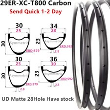 29er XC Mountain Bike Carbon Rims 28H Asymmetric Hookless Tubeless Bicycle Wheel