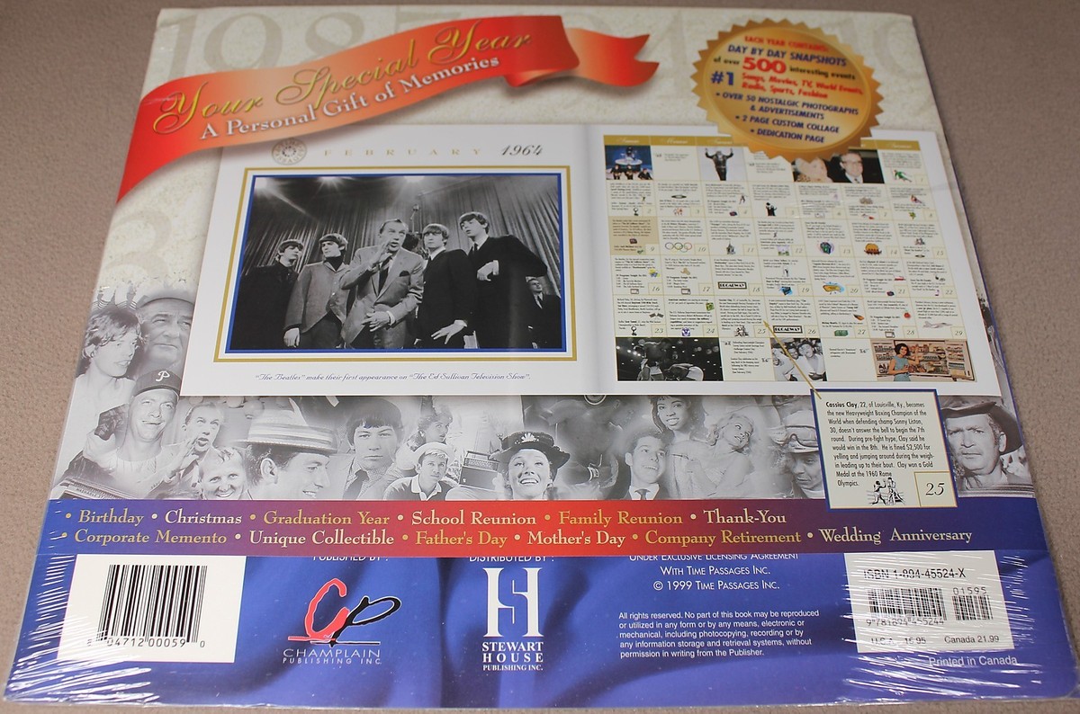 New Sealed Time Passages Commemorative Yearbook 1952 1954 1964 1990 1996  1999 | eBay