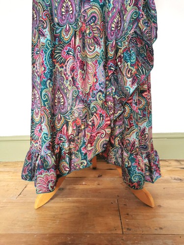 Gorgeous 14 16 M Long Wrap Dress Maxi silk style Boho Hippy Festival Summer - Picture 9 of 12