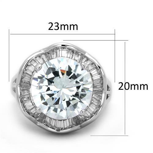 Ladies cocktail ring cz 8 carat silver baguettes rhodium statement sparkle 589 - Picture 2 of 4