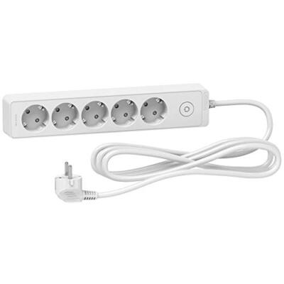 Schneider Electric ST9453W Mehrfachsteckdose, 5-fach, Kabel 3 m, Weiß