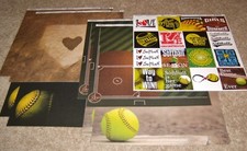 Reminisce Design 12x12 Dbl. Sided Paper Lot 8 w/Sticker Game Day....Softball