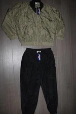 VINTAGE 80s ELLESSE MENS SILK TRACKSUIT GOLD TRACK JACKET SATIN 42M 6 RARE NWT