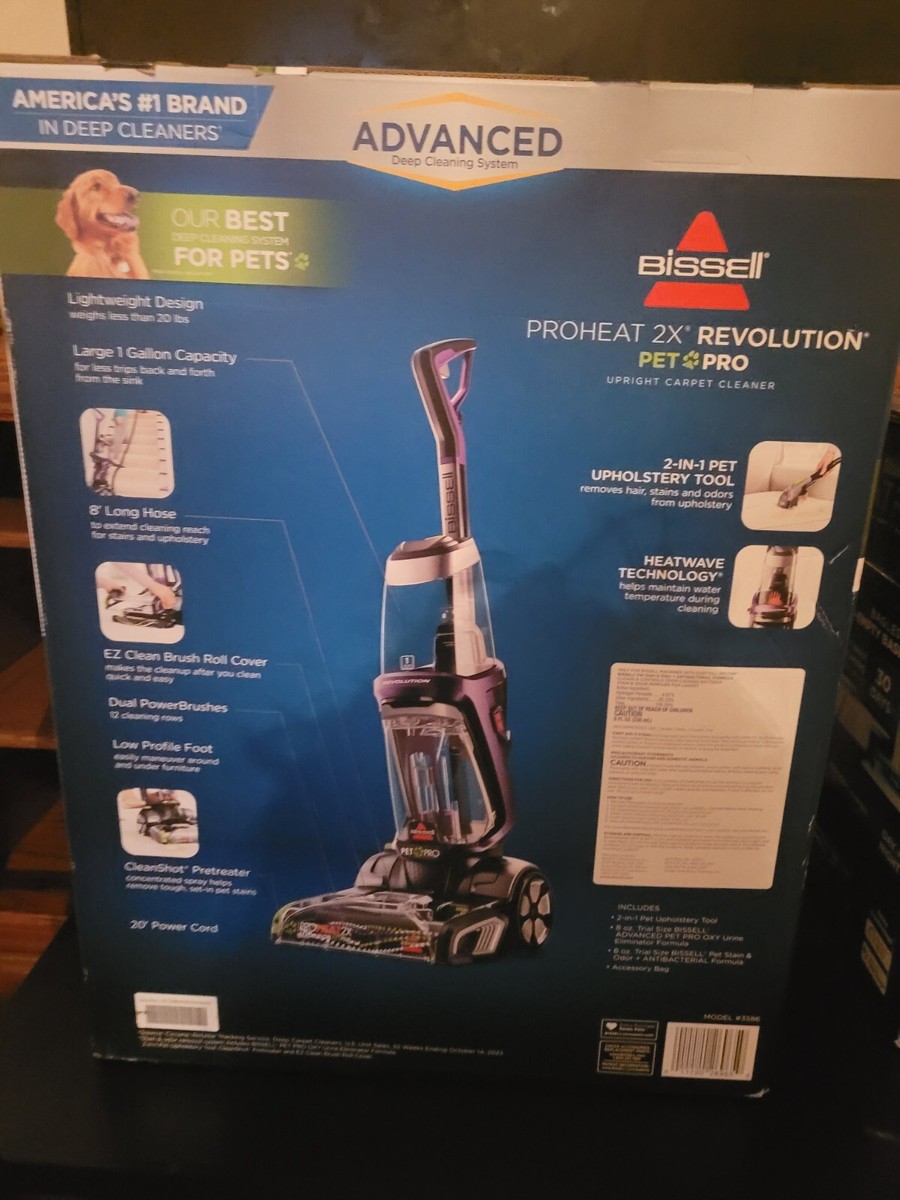 BISSELL 3586 Pro Heat 2X Revolution Pet Pro Full-Size Carpet Cleaner Black