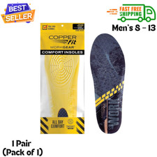 Copper Fit Men's Work Gear Heavy Duty Insoles for Standing All Day, Men  s 8  13 .