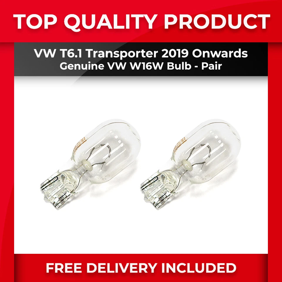 FITS VW T6.1 2019> OE VW W16W 16W HALOGEN TAIL BRAKE FOG REVERSE LIGHT BULB PAIR