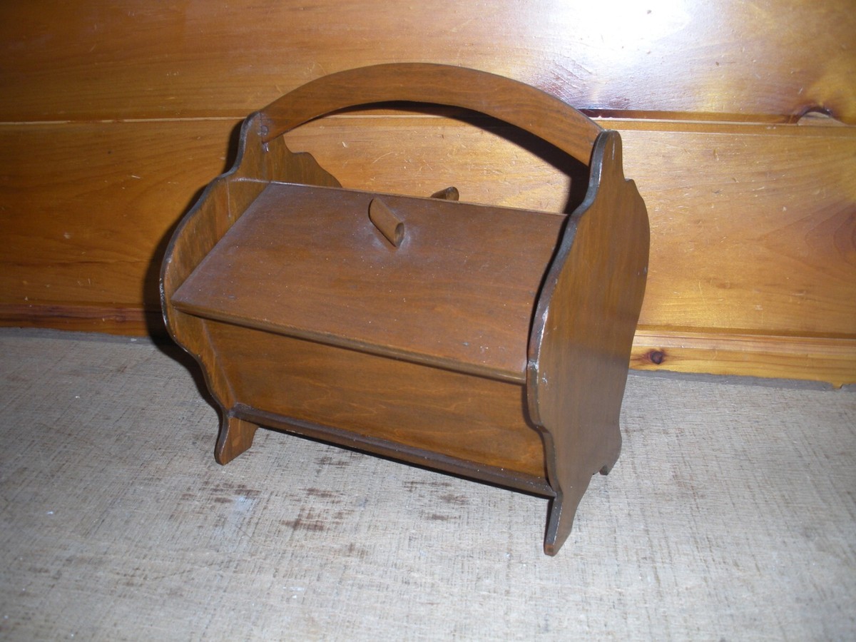 Vintage Wooden Sewing Box with Contents / Nice Box | eBay