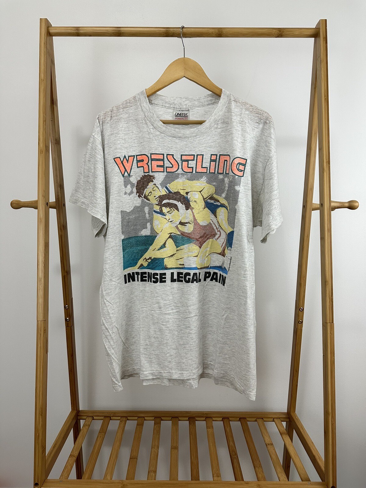 VTG Wrestling Intense Legal Pain Dictionary Definition Worn Thin T-Shirt XL