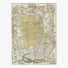 Kyoto; Antique Japanese Map; 1696