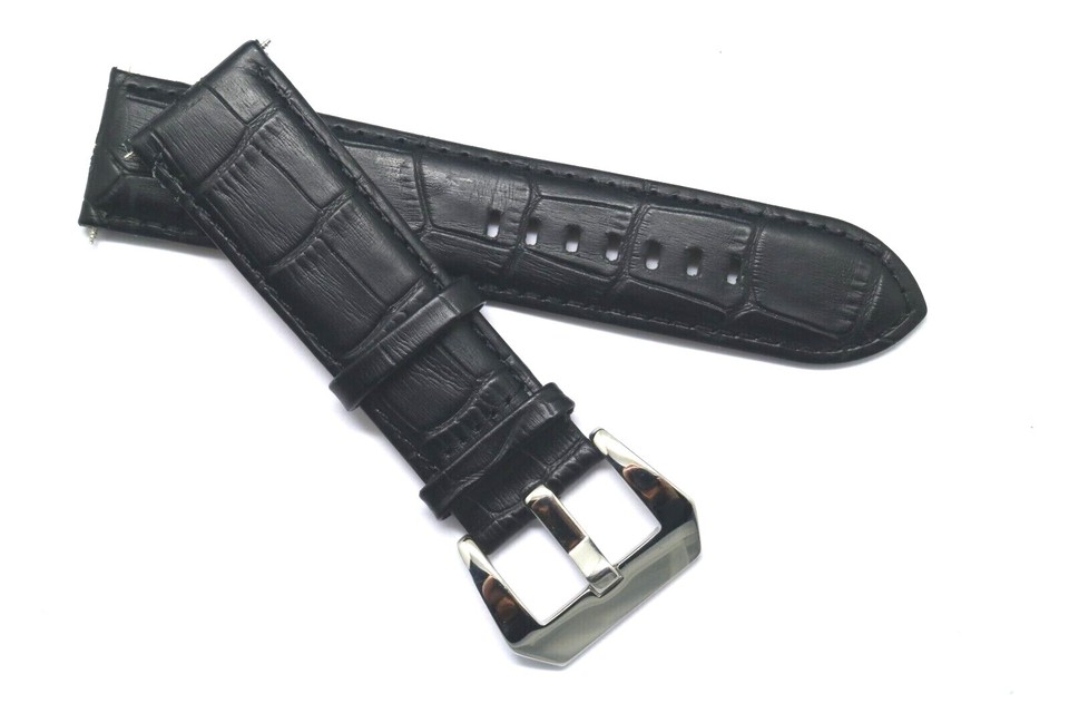 Bracelet Montre 24mm Cuir Noir