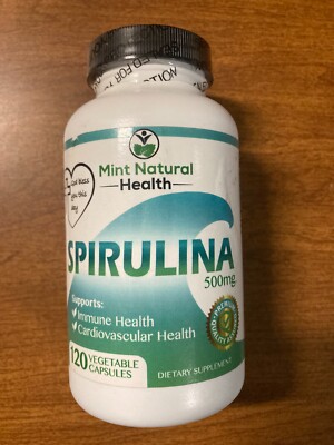Mint Natural Health Spirulina 500mg 120 Capsules Supergreen Supplement