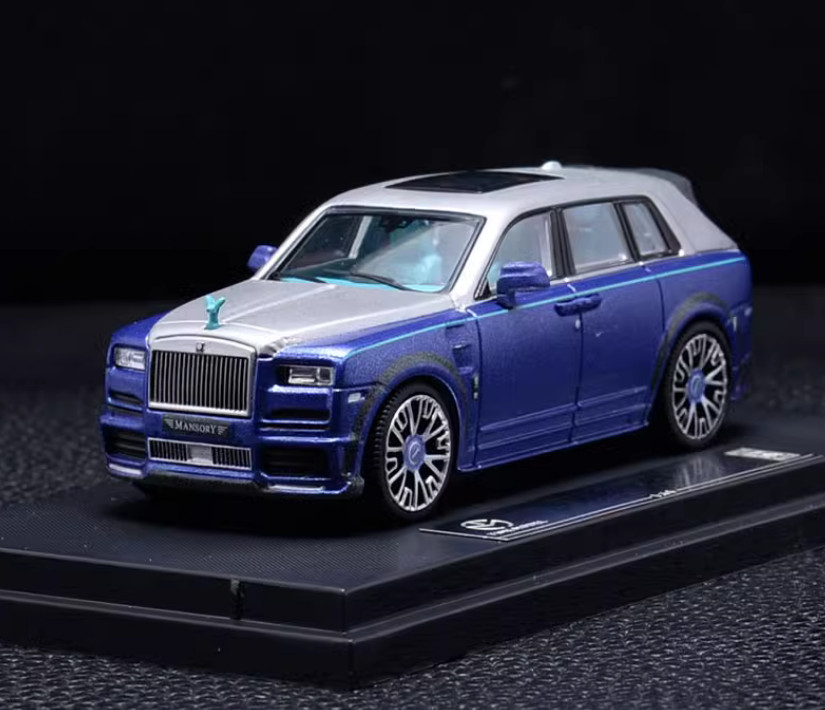 1:64 Scale Blue Rolls Royce Cullinan SUV Alloy Car Model