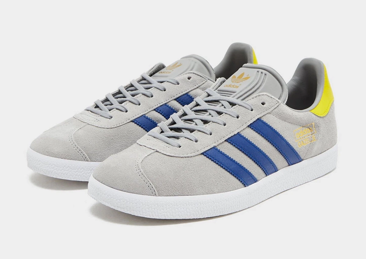 Familielid Behandeling Assimileren adidas Originals Gazelle Men&#039;s Shoes in Grey / Blue and Yellow | eBay