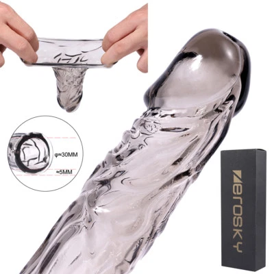 NEW_Condom_Bigger Cock Penis-Extension Extender Dildo_Sleeve_Toy For Men_Couples