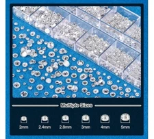 Nail Art Kit Resin Sparkly Rhinestones BELLEBOOST 2/3/4/5/6mm 1 Box 