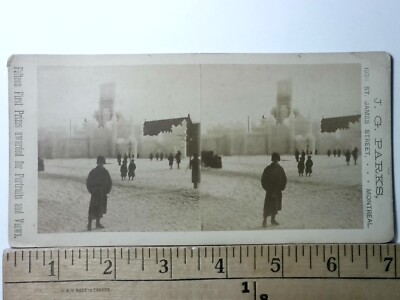 Ice Palace Montreal Quebec Canada Stereoview Antique c1885 Y18970