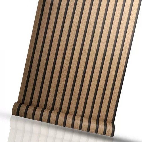 10M Natural Faux Wooden Grille Waterproof Embossed Textured PVC Wallpaper Roll - Picture 42 of 65