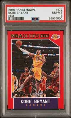 *PSA 8* Kobe Bryant 2015-16 NBA Hoops Basketball - Red #172 - Los Angeles Lakers
