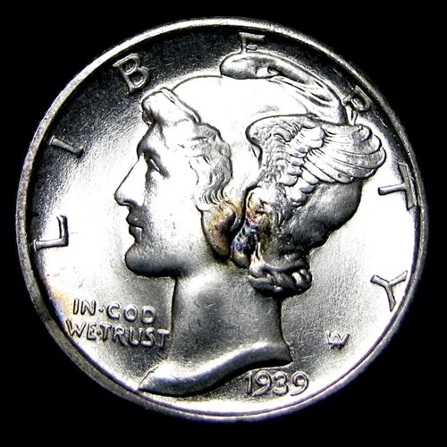 1939-D Mercury Dime Silver  ---- Gem BU FB Coin ----  #PP192