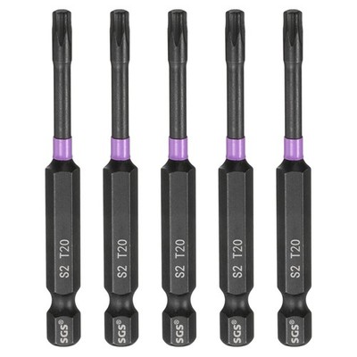 5 Stück T20 Torx Schraubendreher Bit für 1/4'' Sechskant 7cm Magnetisch