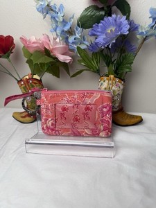 Vera Bradley Hope Toile Zip ID Case Retired pattern  Used EUC