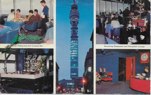 Post Office Tower London, Butlins Revolving Restaurant pu 1971 slight wear. RARE