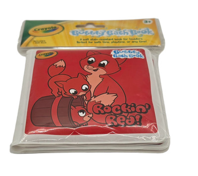 Crayola Bubbly Bath Book Rockin Red Soft 4'' Books for Ages 3+ NEW