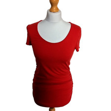 Isabella Oliver UK 4-6 Size 0 Maternity Top Orange The Essentials Scoop Neck