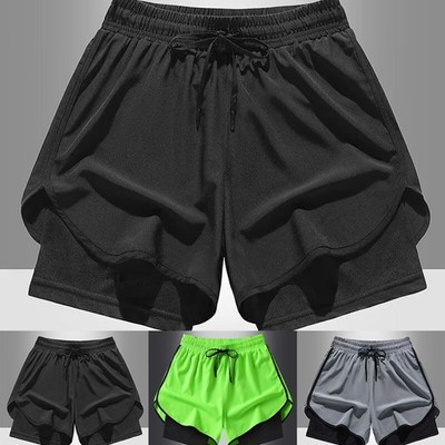 Herren Trainingsshorts locker gerader Schnitt schnelltrocknend für Laufen Fitne