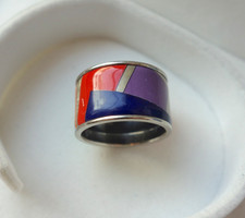 FREY WILLE FREYWILLE Enamel Ring Ode to Joy of Life Sz. US 7.5-8 / EU 56-57