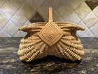 Unique Hand Woven God’s Eye Egg Butt Basket  8”W × 9”H ×11. 5"L  Signed! — photo 1