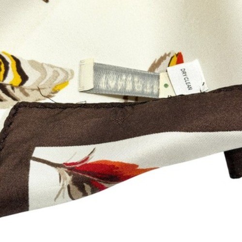 Feather Pattern  Silk Scarf Talbots Multicolor Fe… - image 4