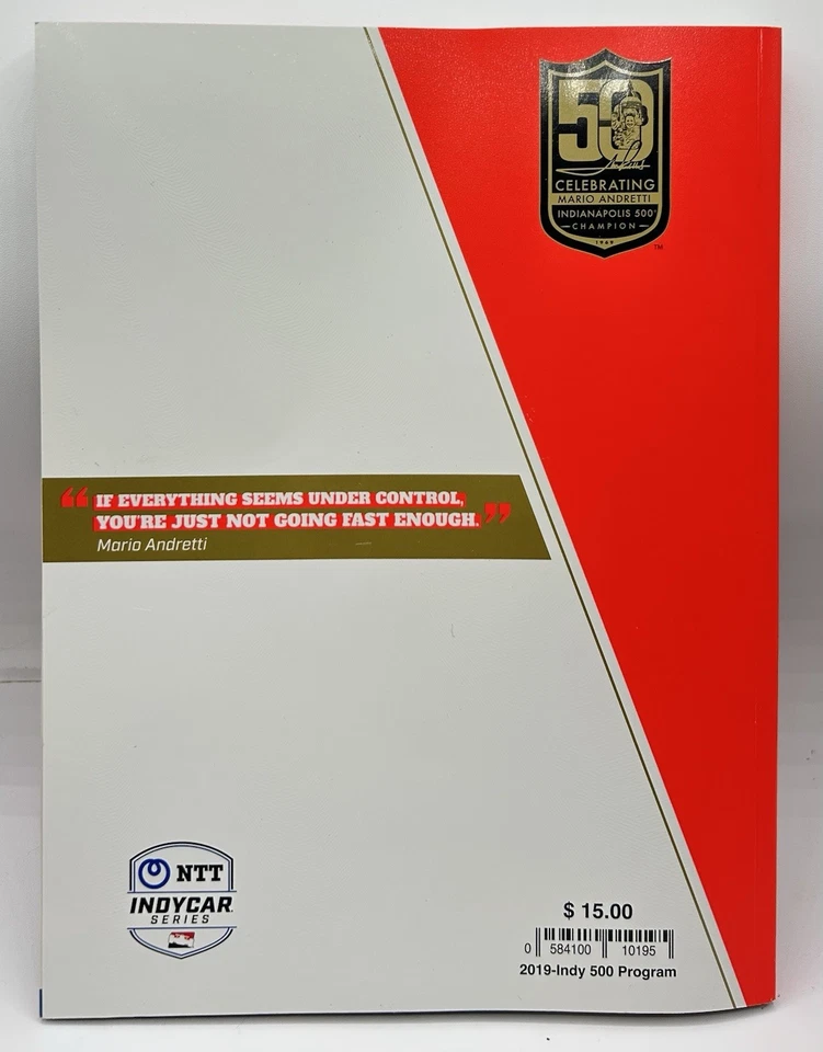 Mario Andretti Signed 2019 Indy Car Program 1969 Winner Indianapolis 500 50th - Image 3 of 4