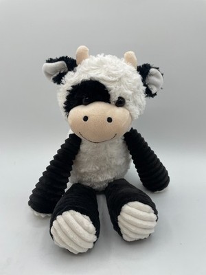Walgreens Hug Me Cow 14'' Plush Black & White Ribbed Corduroy Legs Arms Horns