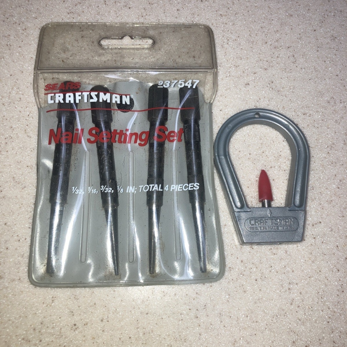 フィンマン フィン Vintage Craftsman Finish Nail 4 PC Punch Set USA 37547 for
