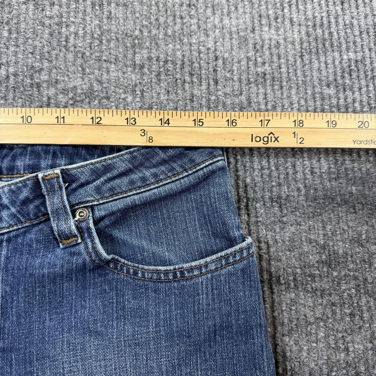 Carhartt Jeans Womens 18 Blue Medium Wash Bootcut Workwear Denim Jeans 34x26 thumbnail 5