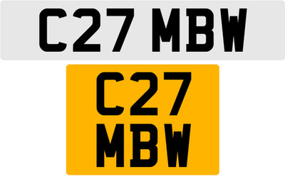 C27 MBW OLD STYLE 3X3 NUMBER PLATE MAT MATT MARK MICK MIK MIC MEL MAX MIA MUS MR