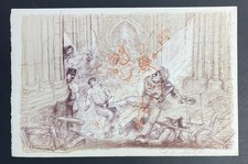 Lucien Philippe MORETTI "Le braconnier de Dieu : Rixe à l'église" Lithographie